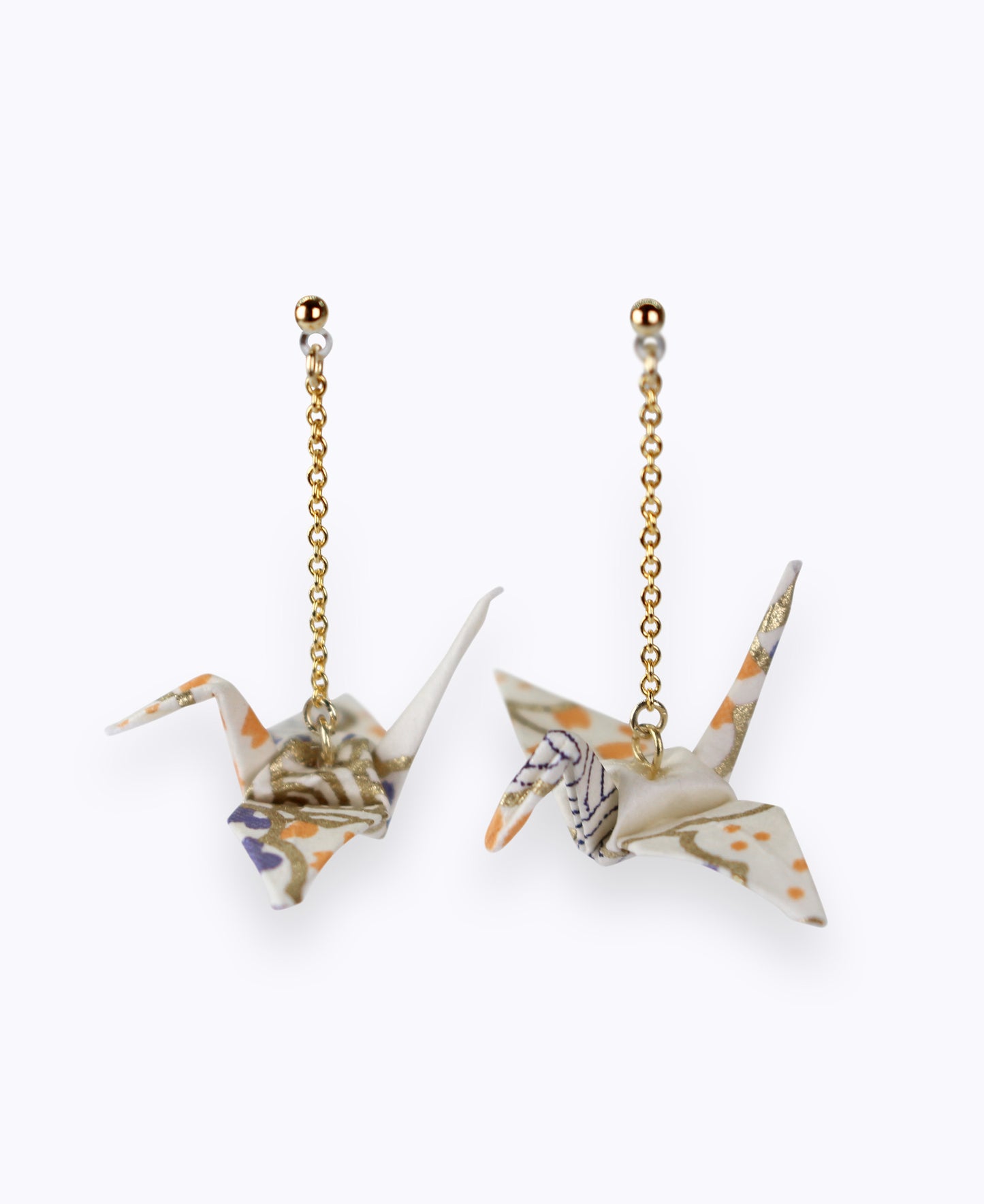 Boucles d'oreilles Grue blanc