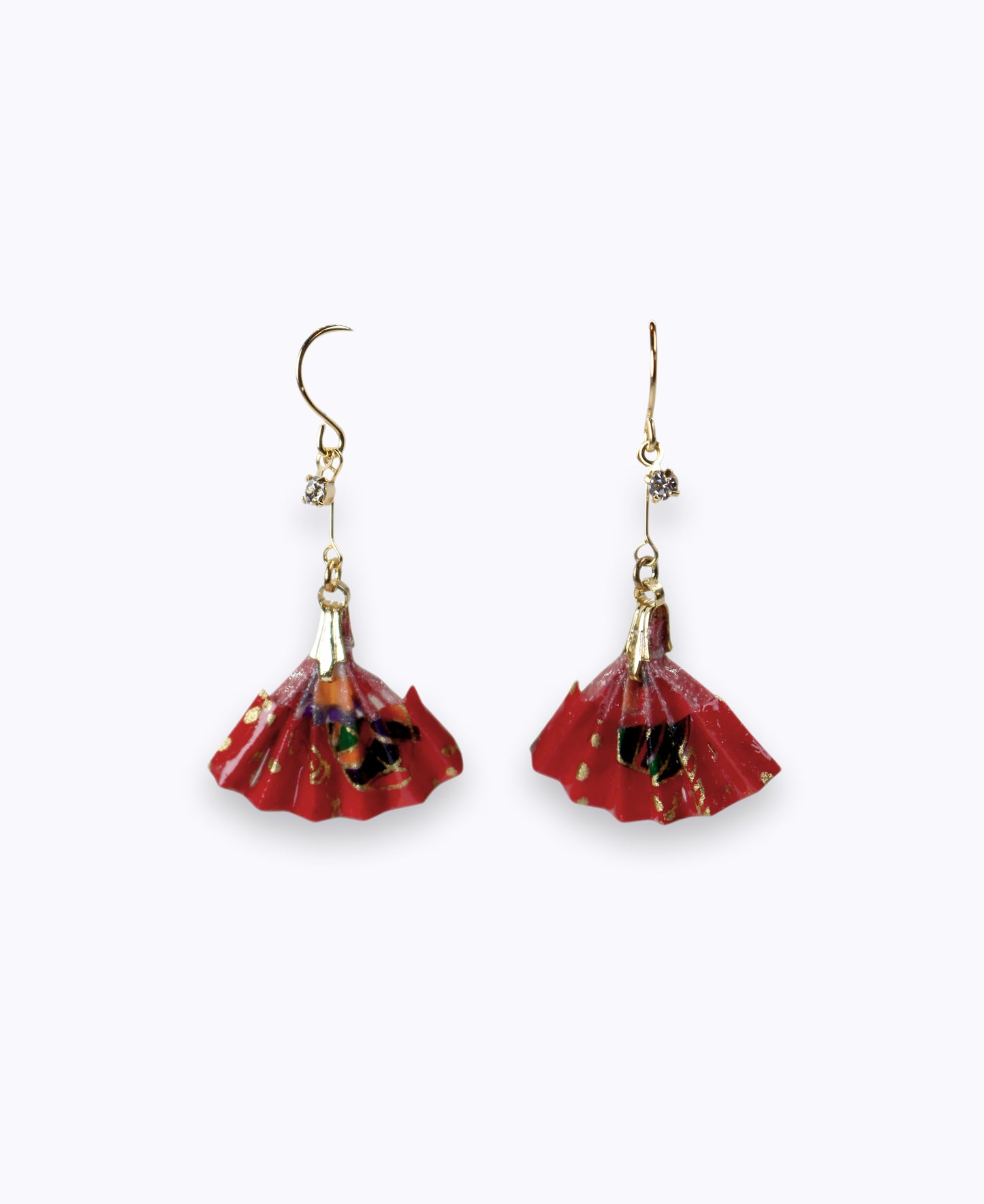 Boucles d'oreilles Sensu Origami rouge