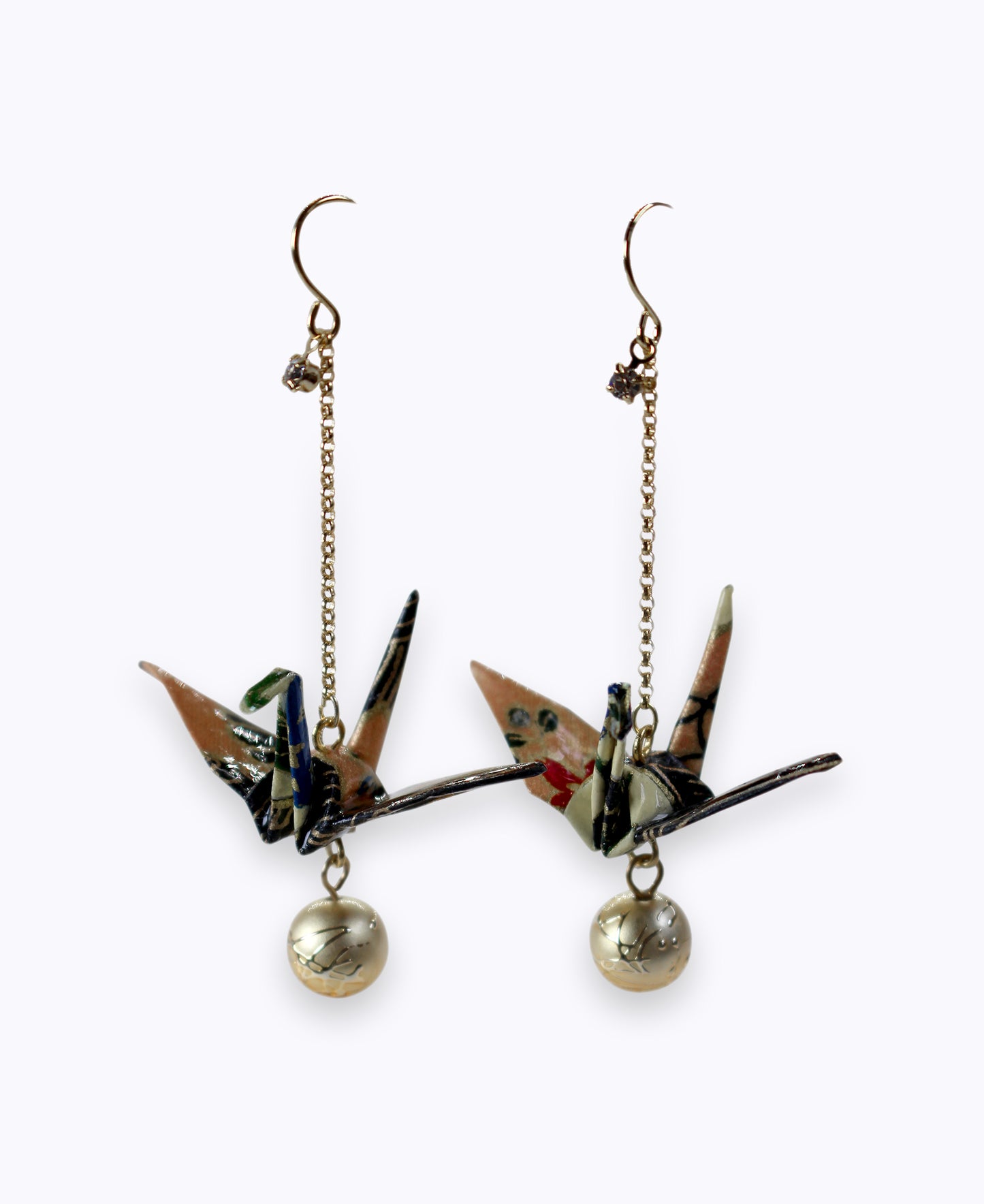 Boucles d'oreilles Tsuru noires