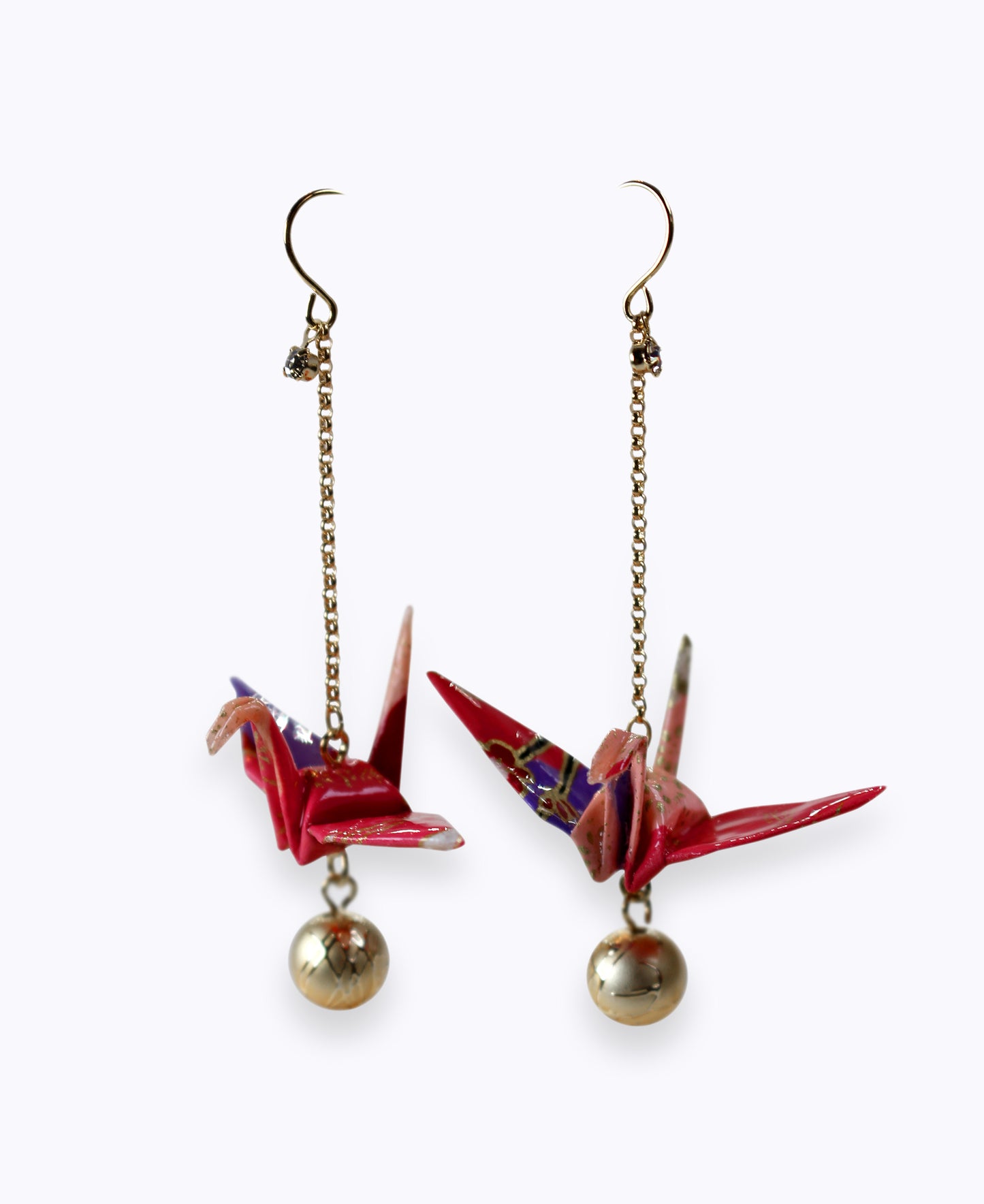 Boucles d'oreilles Tsuru rose