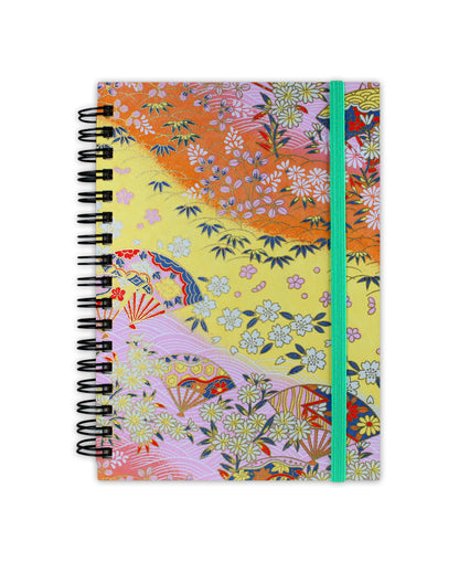 Carnet washi spirales jaune