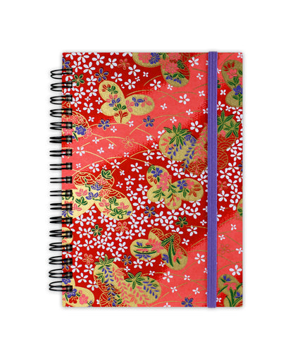 Carnet washi spirales rouge